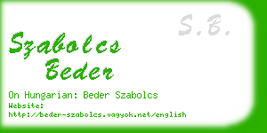 szabolcs beder business card